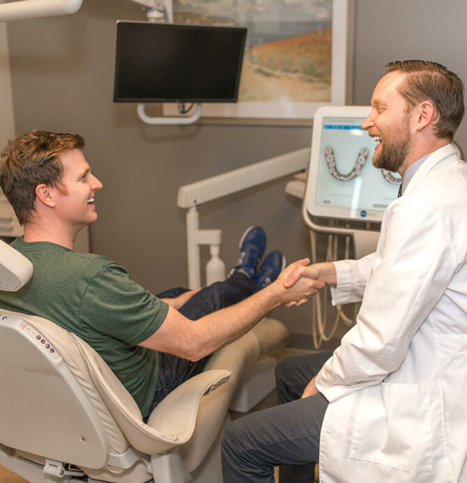 Seattle Dentist greets patient